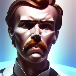 Futuristic, cyberpunk, Friedrich Nietzsche,