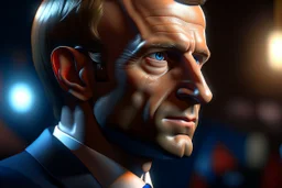 4k full realism, full details, full lights, qualité photo, emmanuel macron