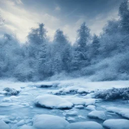 winter landscape, ice field, dream, depth of field, realistic details