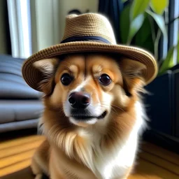 Dog with a furra hat