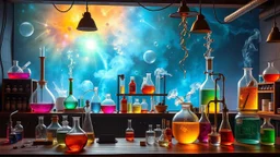 Dans le laboratoire de chimie fantastique, Les alambics chantent des mélodies magiques. Des fioles scintillantes dansent avec éclat, Révélant les secrets de l'univers éclatant. Les potions et les élixirs, une symphonie de couleurs, Dans ce sanctuaire de connaissances et de valeurs. Expériences extravagantes, découvertes exaltantes, Dans ce laboratoire où la science devient enchanteresse.