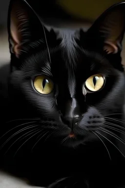 generate me a black cat cute