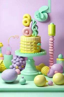 something similar but on photo are kitchen mixer machine with cake in pastel color but cake are intensive yellow