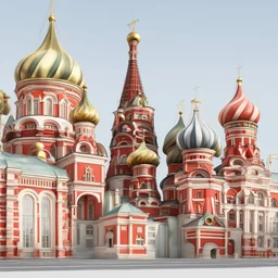 3D realistic letter of the capital Moscow, real color of buildings with the letter "У". with white background