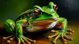 oil painting frog