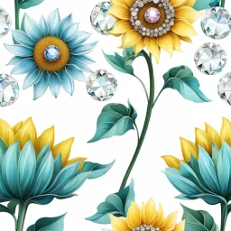 singular delicate transparent glass diamond crystal sunflower