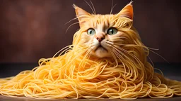 Cat made of spaghetti, perfect composition, masterpiece, best quality, [:cinematic lighting:.35]
