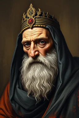 master oil painting by Rembrandt, with spray paint and pen outline, realistic rendering Portrait of the Apkallu sage who were sent by the god Ea to teach civilization to humanity before the flood. They were depicted as half-human and half-fish or bird, and were associated with wisdom, magic, and culture.