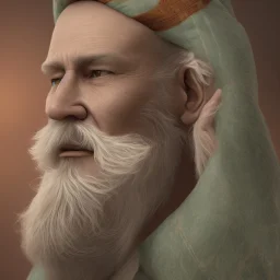 An old man with a long beard old Arabic and green Turkish turban feature ray tracing 4k realistic