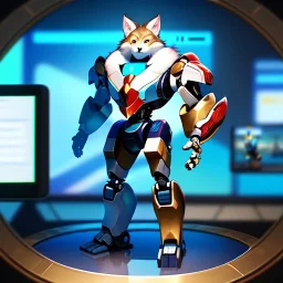  a protogen fursona, well drawn, 8k, high quality, realistic, masterfully drawn, fur, furry, fursona, in frame, full body portrait, anthropomorphic, robotic limbs, screen for a face