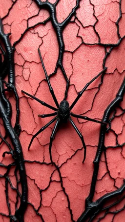 A spider black vein, human veins, mixing together a lot of them, like a forest, big and small veins a lot of them,