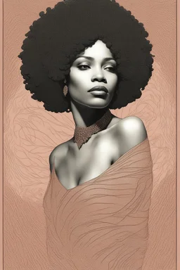 Bathed in celestial luminescence, an uber-elegant funeral bookmark unfurls upon shimmering salmon pink cardstock. Woven from 24 karat threads, it portrays an exquisitely-tanned, biracial Black woman in her twilight years, her beauty frozen in time, every feather-light wrinkle etched with grace. Encircling her visage, a tapestry of gilded, verdant filigrees unfurls, swirling like the tendrils of an ancient vine, adorned with flourishing calligraphy in fonts fit for a queen. Each scroll, each flou