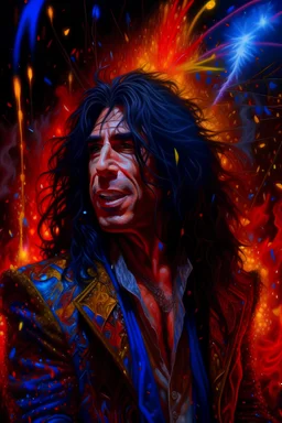fire, lightning, wind, rain, volcanic lava, fireworks, explosions, multicolored neon lights, Paul Stanley in the art style of Leonardo De Vinci, oil paint on canvas, 32k UHD, hyper realistic, photorealistic, realistic, life-like, extremely detailed, extremely colorful, sharp beautiful professional quality,