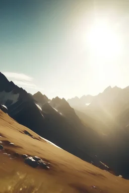 Mountains, someone is falling down, day, sun,