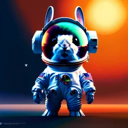 pixar style cute rabbit astronaut in space, blender 3D