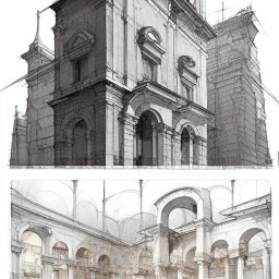  building cross section, interior croquis, Vignola classicism architecture,building cross section +Book illustration by Gediminas Pranckevičius, Jean Baptiste Monge, Brian Kesinger, Anton fadeev, strong lines, high contrast vibrant colors, highly detailed, 16k resolution, trending on behance