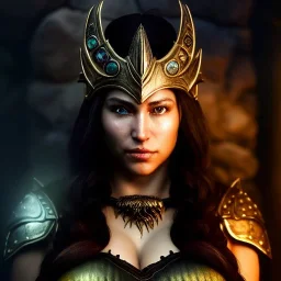 Ultra detailed fullbody Portrait in oil on canvas of beautiful busty woman with Skyrim Dragon priest mask and ARMOR,extremely detailed digital painting, extremely detailed face,perfect crystal clear Big Glowing eyes, mystical colors ,perfectly centered image, perfect composition, rim light, beautiful lighting, 8k, stunning scene, raytracing, anatomically correct, in the style of robert e howard and Ken Kelley and Ohrai Noriyoshi and Simon Bisley and tomzj1