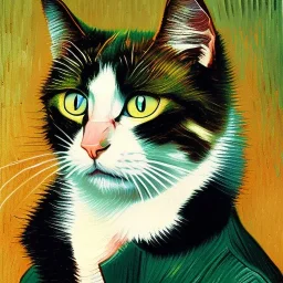 Portrait of a cat by Van Gogh