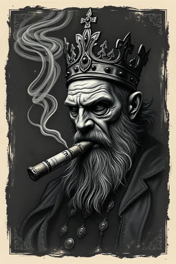 realism the dubious bad king smoking cigar black smudged border