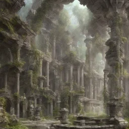 big mystic ruins, wide, intricate detailed, realist, 8k