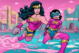pink swimming Wonder Woman Teen Titans Go