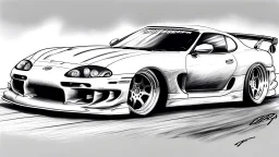 toyota supra drawing without color