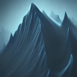 3d design of a mountain in the rain, close up view