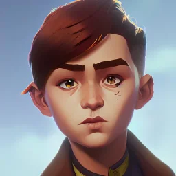 Portrait of a brown haired magical kid by Nick Harris