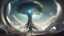 the last tree, city of the future year 3222, big portal to space