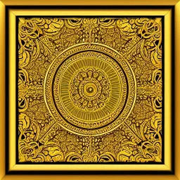  intricate golden frame, highly detailed, single color background