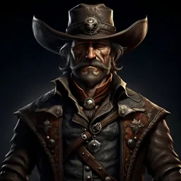 wild west fantasy character realistic grimdark