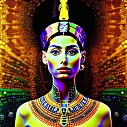 Epic massive Portrait of beautiful voloptuos Nefertiti estilo Gustav Klimt 4k