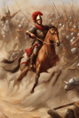 Alexander charging into battle, his army ready for conquest. But little did he know, a cunning adversary had set a trap, turning the tide of the battle in a way that left Alexander stunned and strategizing on the fly!"