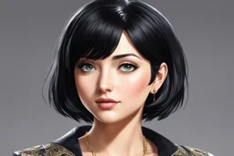 Monica Geller in 8k 2D anime artstyle, short black hair, close picture, intricate details, highly detailed, high details, detailed portrait, masterpiece,ultra detailed, ultra quality