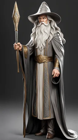 Gandalf Art Déco, full body, calidad ultra, hiperdetallado, increíble obra de arte, 64K