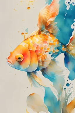 golden fish,colourful,watercolor ,pattern,4k