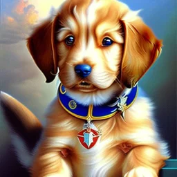 puppy, Oil painting, high quality, masterpiece, Carl Schwenninger II,