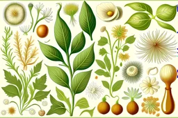 scientific illustration for medical use of herbal remedies