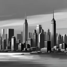 lav en grå simpel billede af new york
