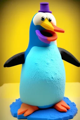 cheery penguin avatar full body in play-doh