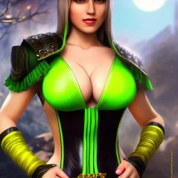 ultra detailed fullbody portrait of beautiful busty Sonya Blade Mortal Kombat, wearing Black and yellow skintight costume, extremely detailed digital painting, intrincate, extremely detailed smiling face,crystal clear Big Green eyes, in the style of gabrielle del otto , mystical colors , perfectly centered image, perfect composition, rim light, beautiful lighting,8k, stunning scene, raytracing