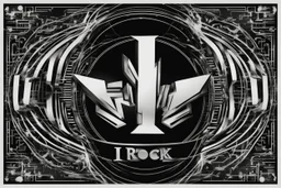 Logo for a computer store called I-Rock. The background color is black and the letters are white