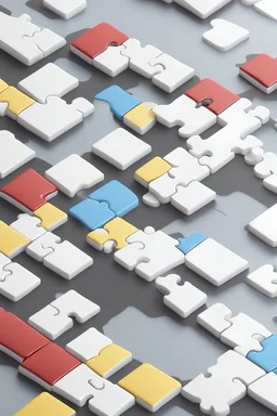 one puzzle tile, isometric view, photorealistic, white background, high quality, clear edges.