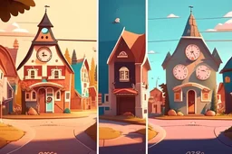 A walk through diffrent time zones of a cute little town