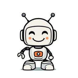 AI LOGO Robot simple, winking face happy