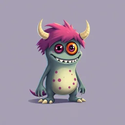 cartoon monster on solid color background