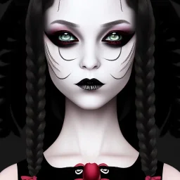 wednesday addams, wednesday addams hair, dark make up, gothic, black dress