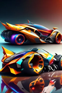 A combination of ultra-advanced car and crazy Max fighter, super sporty, with color and nano technology