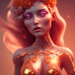 hot rose goddess, by Mahmoud Sai, Cartographic, Circuitry, Golden Hour, Closeup-View, 16k, Lumen Global Illumination, Diffraction Grading ,