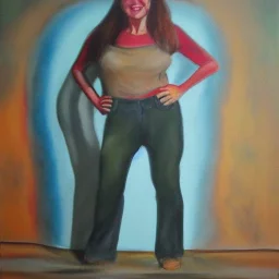 Full body portrait, painting, medium shot lady OldWest